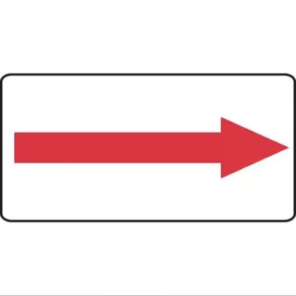 Accuform Red Arrow, Plastic, 7 in x 14 in, Mounting Holes MADC517VP - main